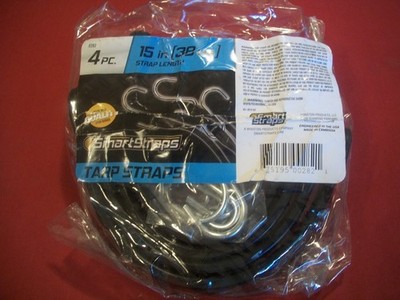 4pc. Tarp Straps by Smart Straps, 15'', NIB NOS
