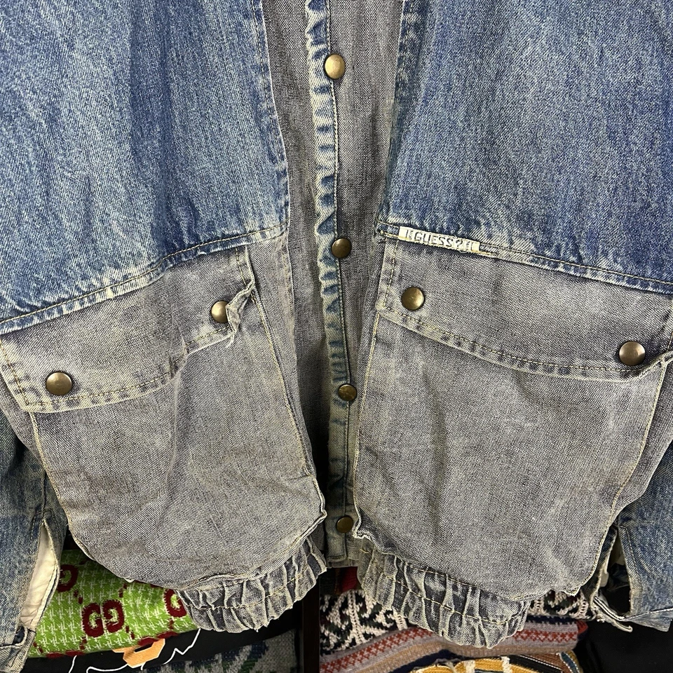 Chaqueta Denim Vintage Años 80 GUESS Georges Marciano Talla Pequeña Regreso al Futuro Foto 3 de 4
