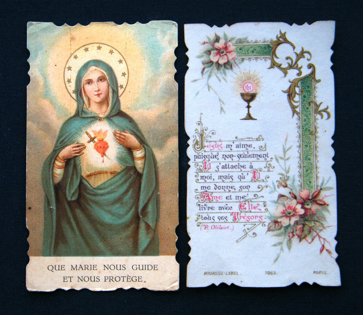 Lot De 22 Images Pieuses Anciennes – Enluminures Chrétiennes, Made In France, Papier/carton