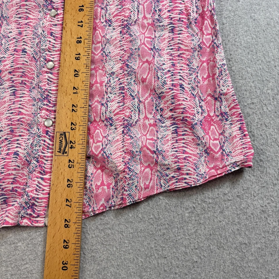 Camisa Cruel Mujer XL Rosa Estampado Serpiente Perla Occidental A Presión Manga Larga Suroeste Foto 4 de 4