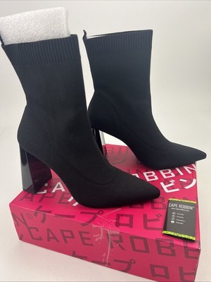 NEW Cape Robbin Faina Black Sock Bootie Women s Size 11 Heels Pointy Toe Boots