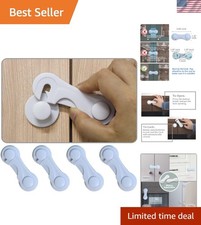 Childproof Adhesive Cabinet Locks - Easy Install, 4 Pack for Maximum Safety