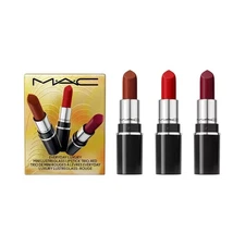 MINI Mac 3 Piece Everyday Luxury Mini Lustreglass Lipstick Trio RED New In Box!