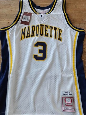 100% Authentic Dwayne Wade Mitchell & Ness NCAA Marquette Jersey Men L