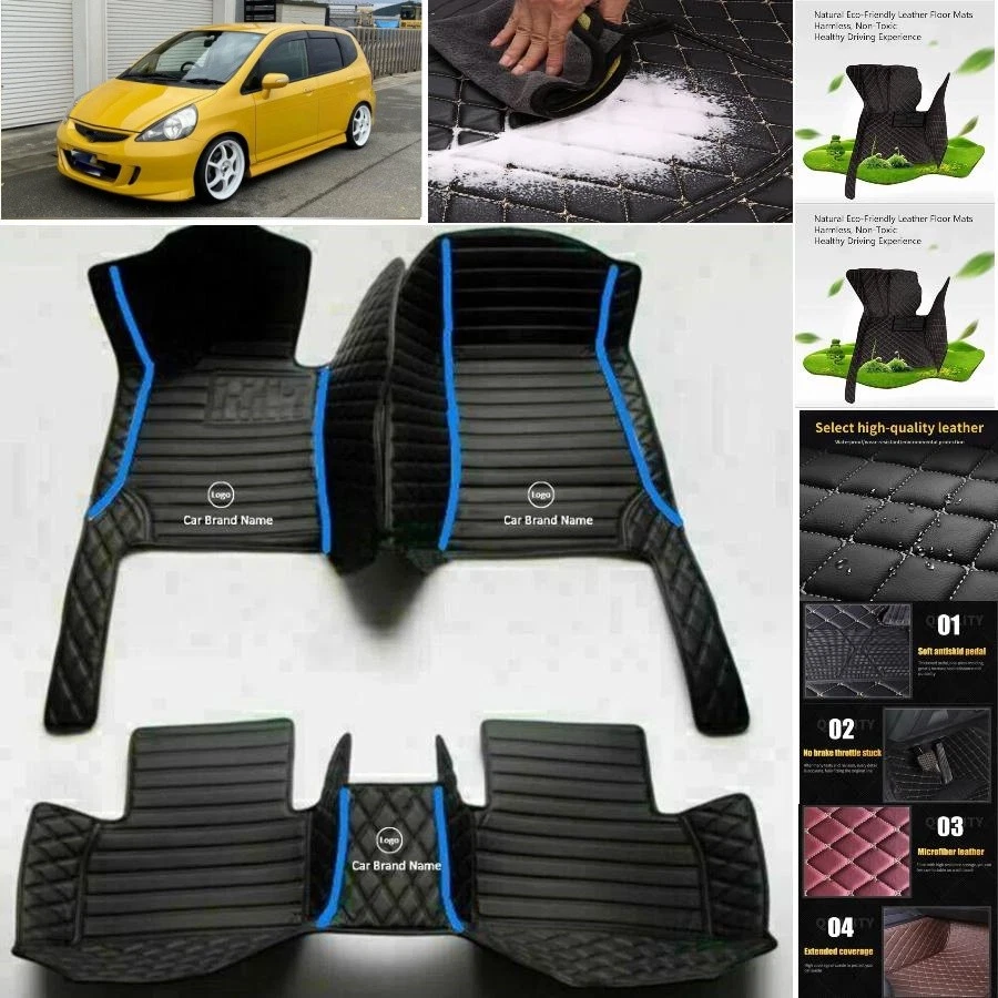 For Honda Fit Car Floor Mats Luxury Waterproof Liners Carpets Cargo Custom - Image 4 of 4