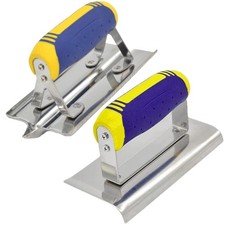 Cement Concrete Step Edger/Edging Soft Grip Trowel Curved Stainless Steel Edger