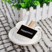 Mini Notiztafel + Clips Holz Tafel Tag FüR Erinnerung Preisschild Party 12 StüCk