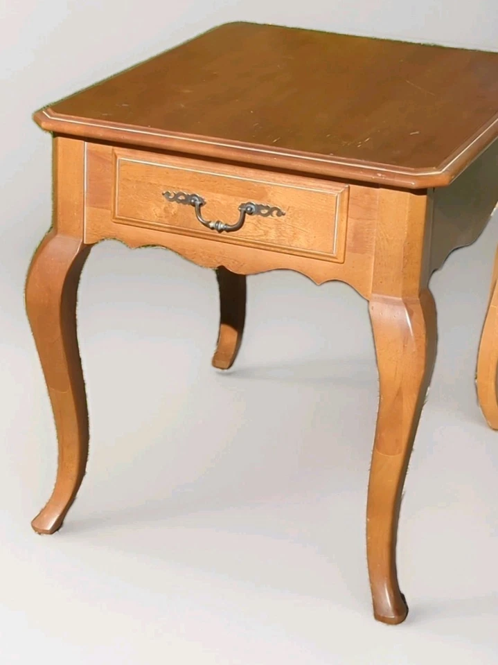 Vtg ETHAN ALLEN Country French Maple End Table Drawer  26-8203 - 246 Finish - Image 3 of 4