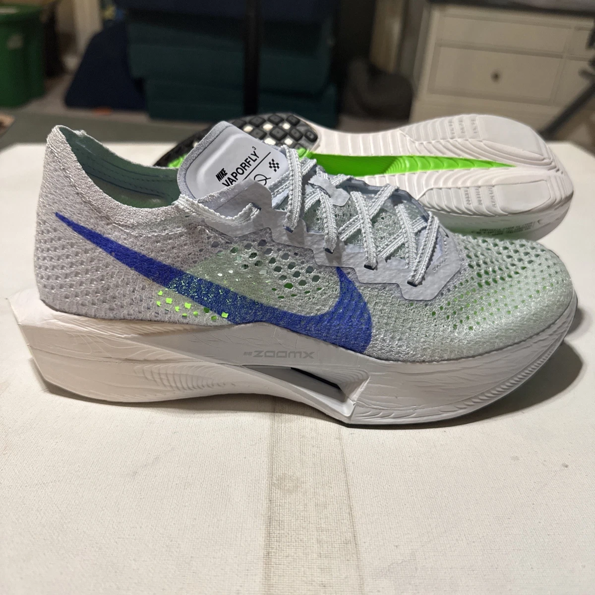 Nike ZoomX VaporFly Next% 3 Football Grey Racer Blue for Sale