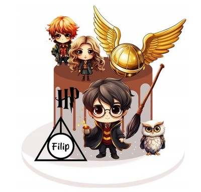 Harry Potter Zauberer Essbar Tortenaufleger Torte Geburstag Zuckermasse +NAME