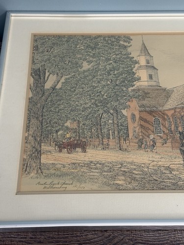 MARTIN BARRY Limited Edition S/N Lithograph Benton Parish Church Williamsburg - Picture 2 of 13