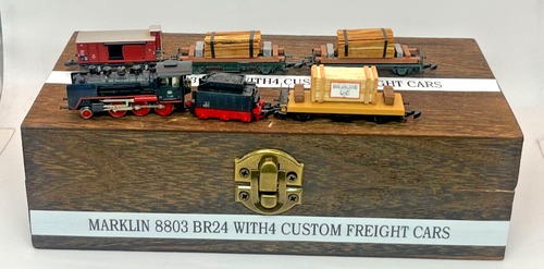 Z Scale Marklin 8803 BR24 4x Custom Freight Cars Custom Wood Case - Picture 2 of 18