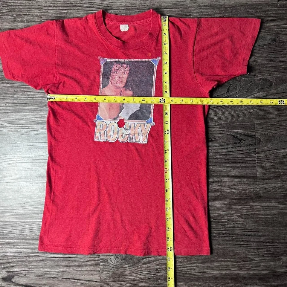Винтажная оригинальная промо-рубашка 70-х Rocky из фильма одинарный шов сделано в США мужская S - Изображение 4 из 4