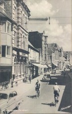 DINAMARCA Tonder Vestergade animado ave RPPC años 50