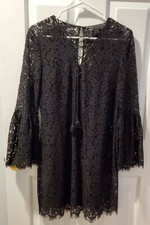 LBD Rachel Zoe Los Angles New York black lace lined side-zip dress Sz 6