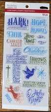 Recollections Christmas Cross  Religious Clear Stamp Set Greetings Phrases NEW
