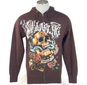 Billabong Signature Skull Graphics Brown Hoodie Hooded Sweat Jacket Men/'s NWT