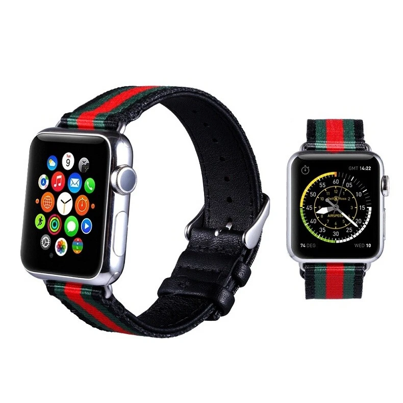 Correa de reloj de cuero de lujo para Apple Watch Series 5 6 7 8 9 42 mm 42 mm 45 mm Foto 3 de 4