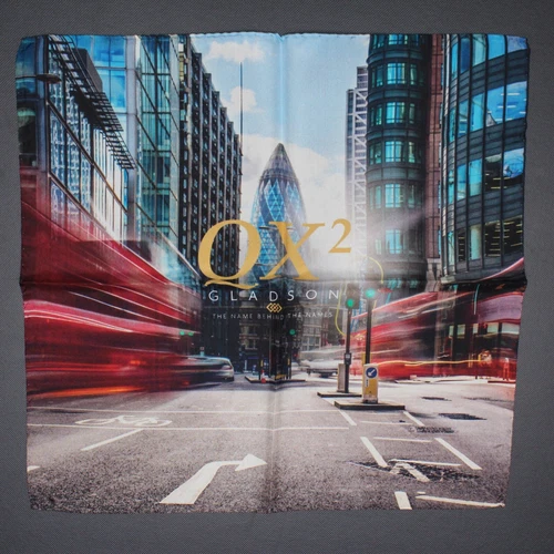 NEW Gladson Mens Silk Pocket Square 12.5” City Traffic Timelapse Print Italy