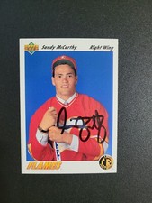 1991-92 Upper Deck Sandy McCarthy Flames Auto Autographed Signed Card