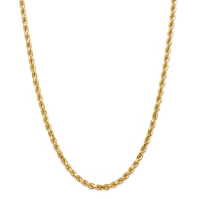 14 Karat Gelbgold 4,5 mm Solide Diamantschliff Seil Kette mit Karabinerverschluss 16'' - 36''