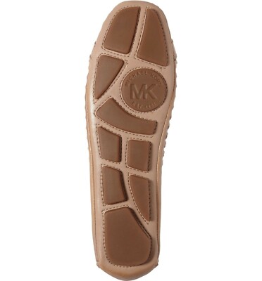 Michael KORS FULTON MOC DISTRESSED KHAKI WOVEN LOGO MOCCASINS US 8