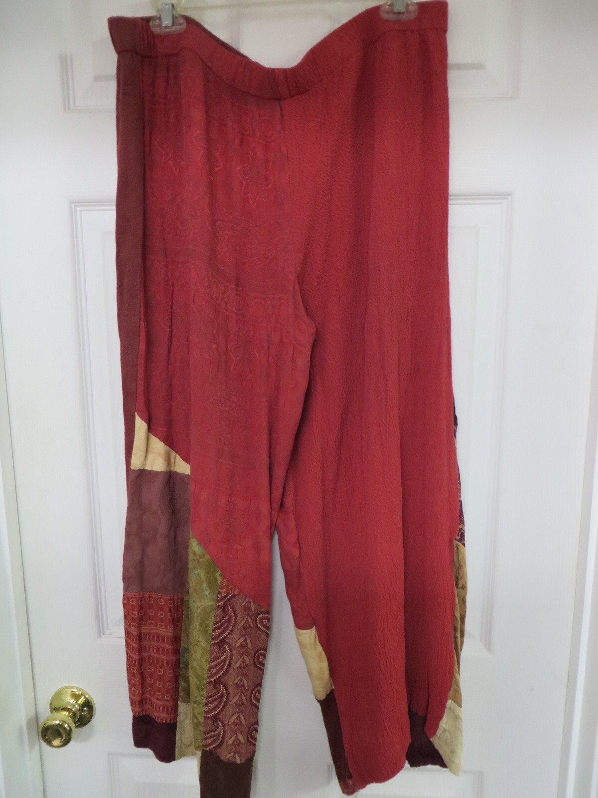 ALTRA Pantaloni donna Jessica multicolore patchwork testurizzati gamba larga 3 L XL