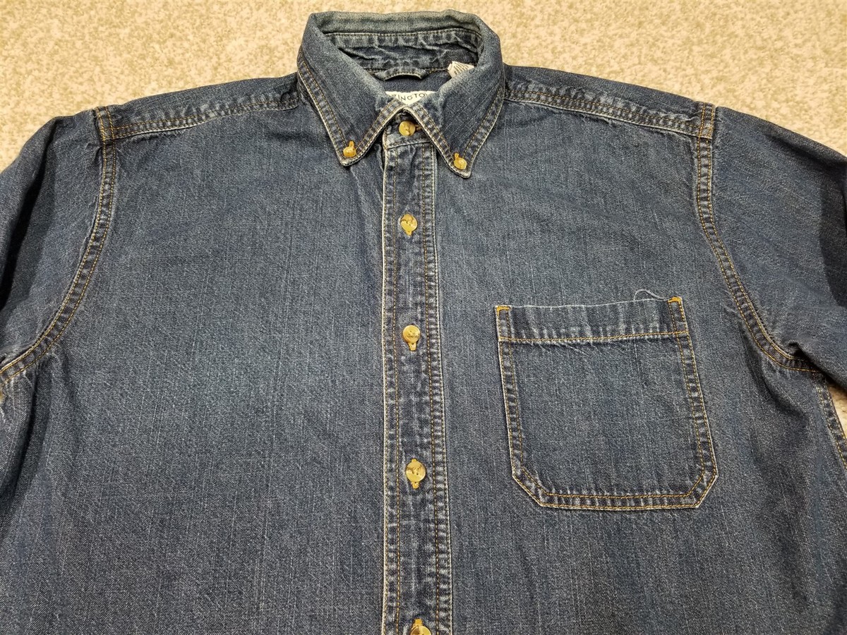 Vintage Covington y Denim Shirt Mens Medium Blue 100% Cotton Vintage Covington y Denim Shirt Mens Medium Blue 100% Cotton