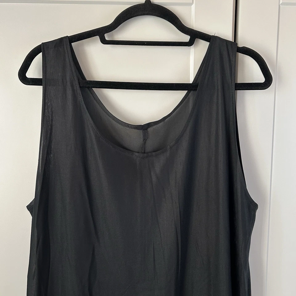 Vestido sin Mangas De Colección Para Mujer 3X Negro Transparente Top Estampado Animal Y2K Hecho en EE. UU. Foto 3 de 4