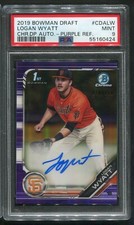 2019 Bowman Draft Chrome Purple Refractor Logan Wyatt Auto #CDALW /250 PSA 9