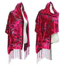 Luxury Wine Red Velvet Scarf Winter Fashion New Wedding Accessory Shawl For Lady