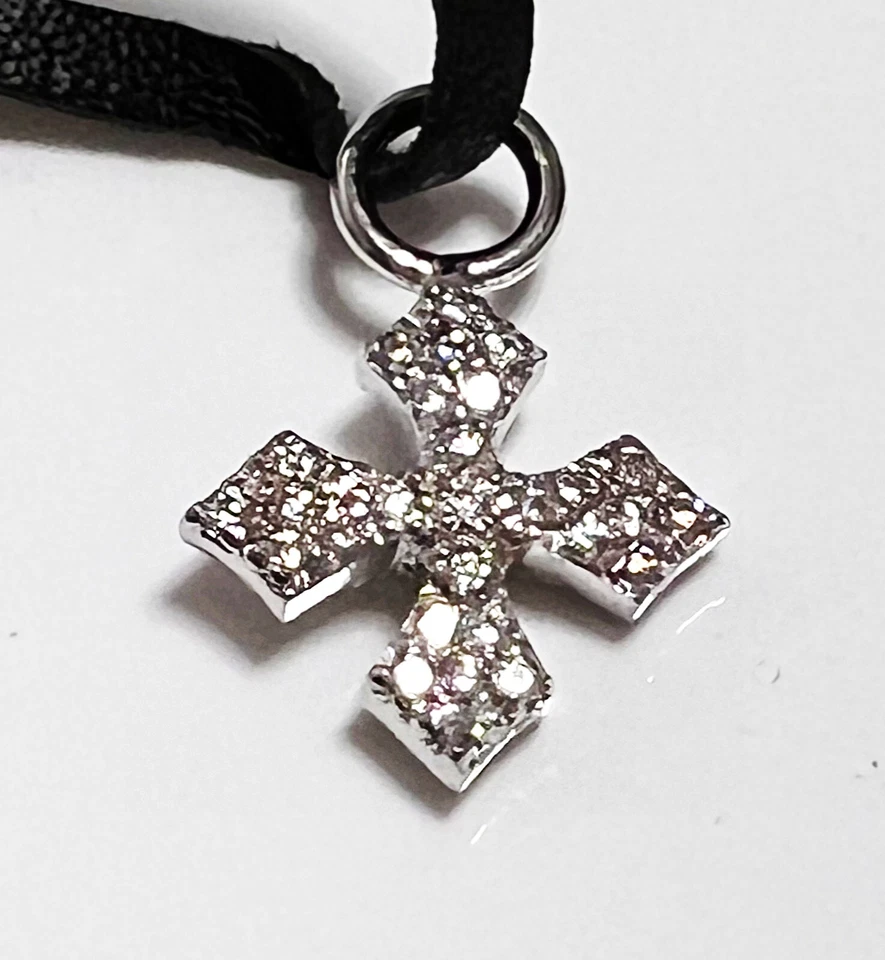 Collar colgante reversible cruz circonita cúbica bebé rey/reina para pocos elegidos nuevo con etiquetas Foto 2 de 4