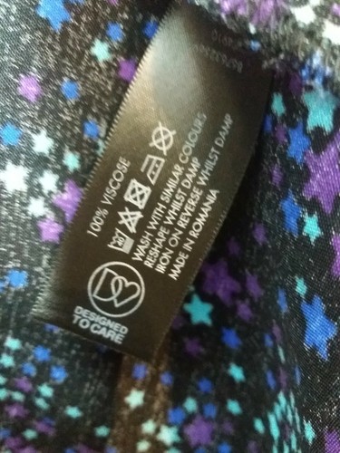 BUTTERFLY MATTHEW WILLIAMSON DRESS SIZE 10 STARS BLACK BLUE SHIFT DESIGNER k8 - Picture 7 of 8