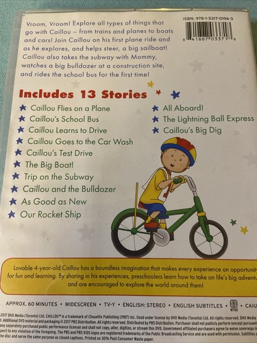 Caillou Things that Go Dvd Kids Family Animated Pbs 13 Stories - Bild 7 von 10
