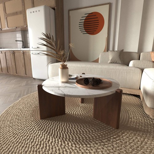Scandinavian, Modern, Minimalist Marble Sormio Coffee Table - Bild 9 von 14