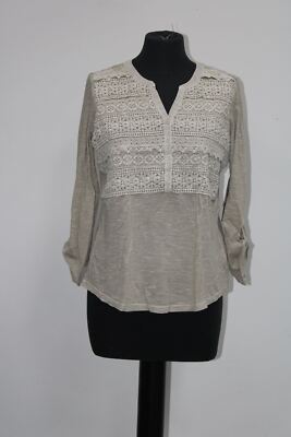 Style Co Petite Crochet-Front Top Stonewall PL