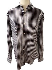Johnston  Murphy Men's Checkered Button Down Shirt Pink and Blue Size M