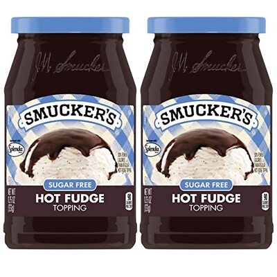 Smucker's Sugar Free HOT FUDGE Topping Ice Cream, 11.75 Oz (2 Jars) or cold