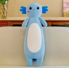 Blue Axolotl Pillow Plush Toy 27" Stuffed Animal Toddler Doll Gift for Kids