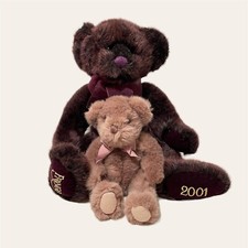 Lot of 2 Russ Berrie Teddy Bear Plush Stuffed Animal Mauve Purple Hazel  Teddy