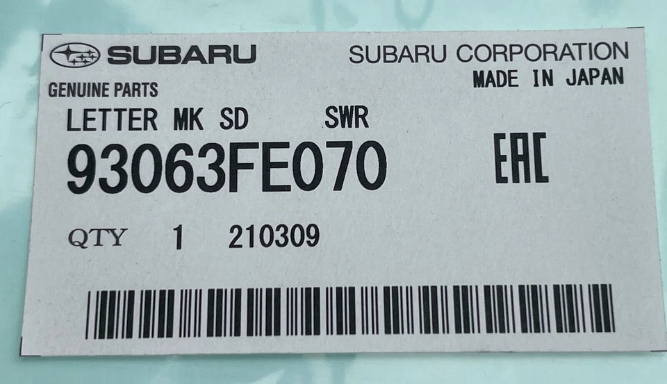 Subaru Impreza STi Left & Right door Decals blue & yellow 93063FE060 & FE070 - Image 4 of 4