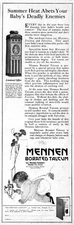 1923 Mennen Borated Talcum Vintage Print Ad Baby Powder Summer Heat Diapers 