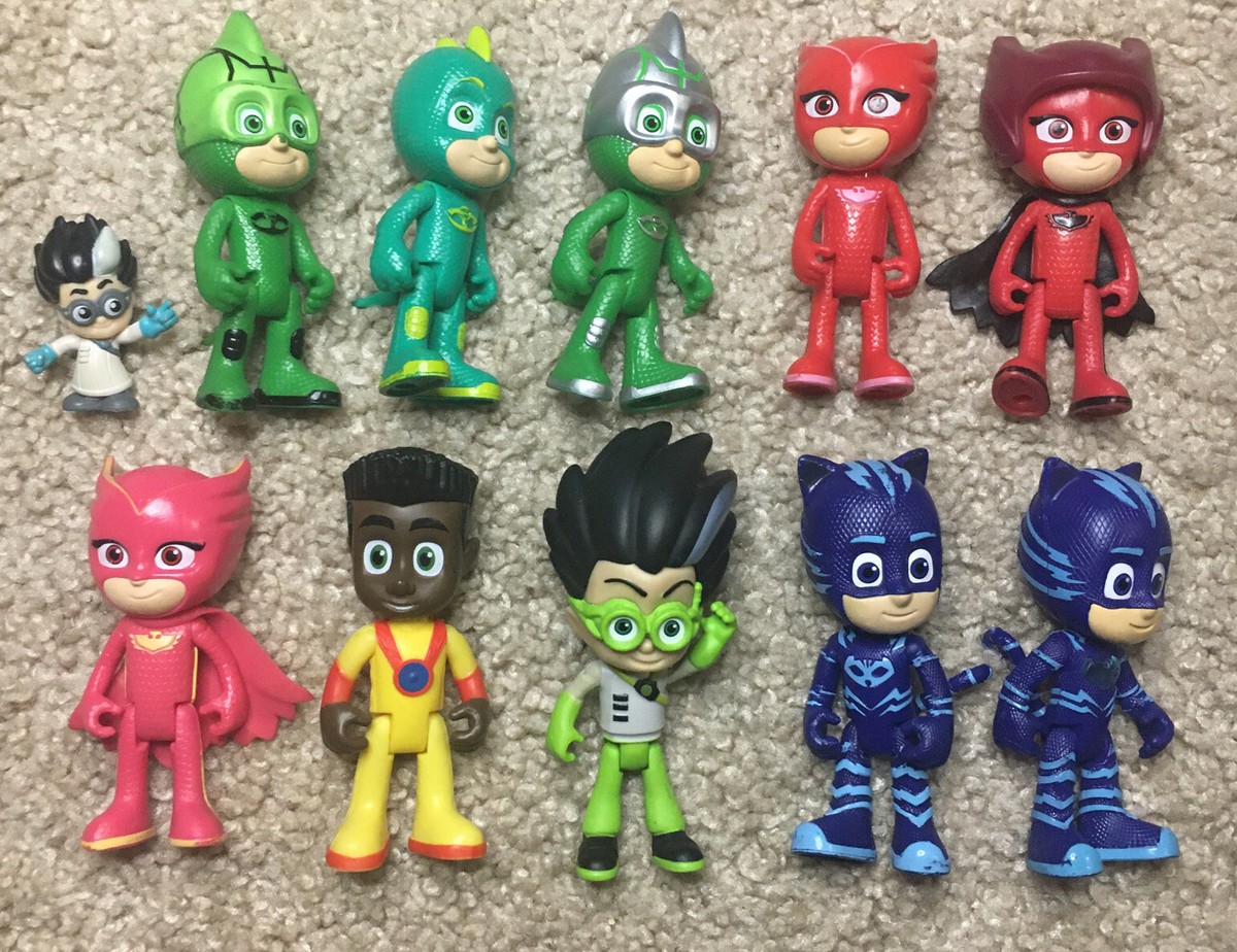 PJ Masks Figures Posable Lot of 10 3” Toys & 1 Mini Figure | eBay