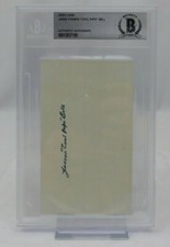 James Thomas Cool Papa Bell Signed 3x5 Index Card Beckett Encapsulated Monarchs