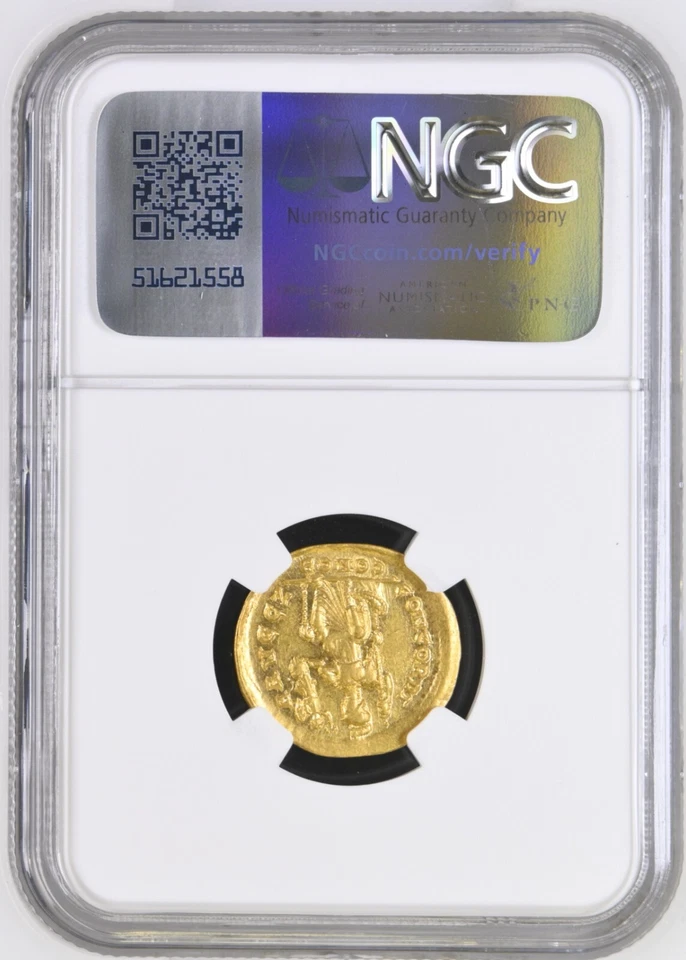 Roman Gold Coin -- Honorius Solidus (Extremely Fine!) - Image 4 of 4