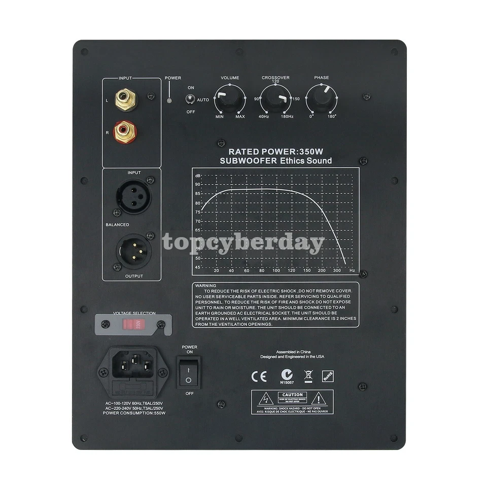 Subwoofer Amplifier Board Plate Amp Ethics Sound 350W For Closed &Phase-Inverted - Image 2 of 4