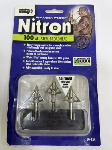 New Archery Products Nitro 100 All-Steel Broadhead & Replacement Blades - Picture 2 of 5