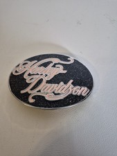 HARLEY DAVIDSON WOMRNS PINK & BLACK BELT BUCKLE VERY NICE