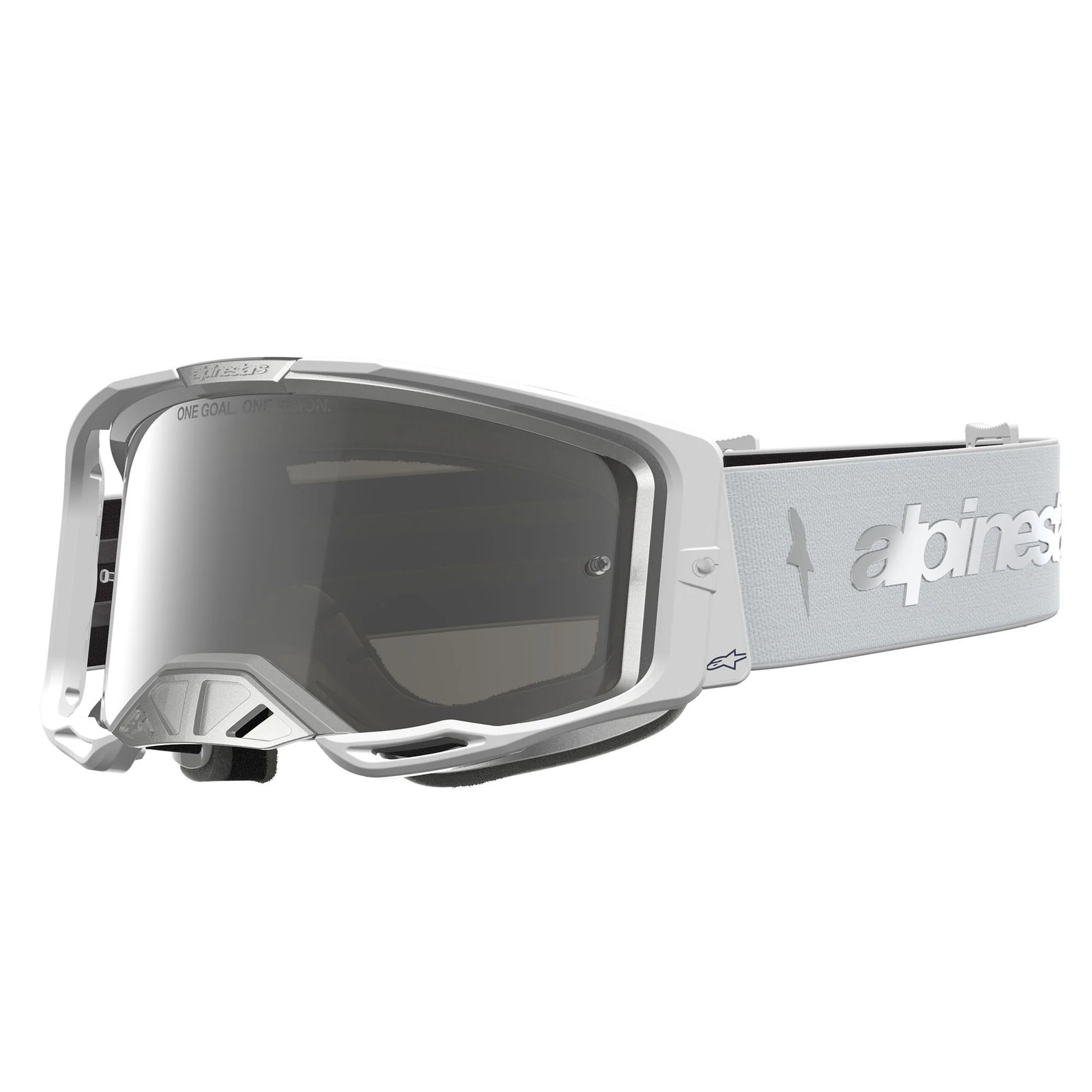 Alpinestars Vision 8 AMBER MX Goggles (White/Silver) Mirror Silver Lens