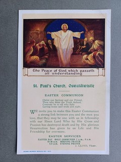LOVELY C1910s "HOME WORDS" EASTER CARD ST. PAUL'S CHURCH OSWALDTWISTLE LANCS